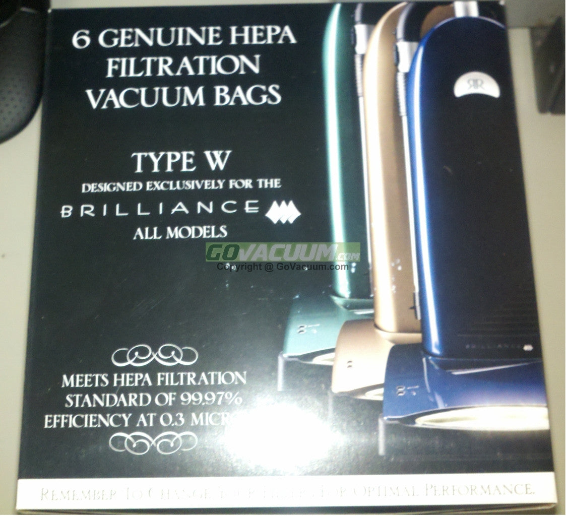 Riccar RWH-6 Brilliance HEPA Filtration Vacuum Bags Type W 6 Pk.