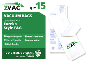 Eureka ZVac F and G Upright Vacuum Bags (15 pack)