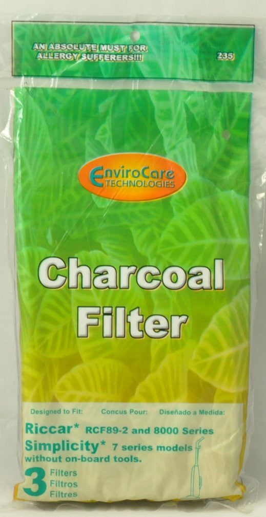 Genuine Riccar RCF89-2 8900 Premier Series Cleaner Charcoal Filters for models without on-board tools