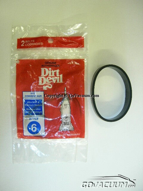 Dirt Devil Style 6 Belt - 2 Pack. Part # 3920026001
