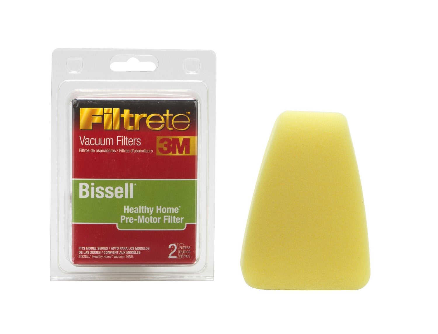 3M Filtrete Bissell Healthy Home PreMotor Allergen Vacuum Filter, 2 Pack