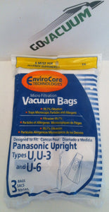 Panasonic U, U3 & U6 Allergen Bags 3 Pack