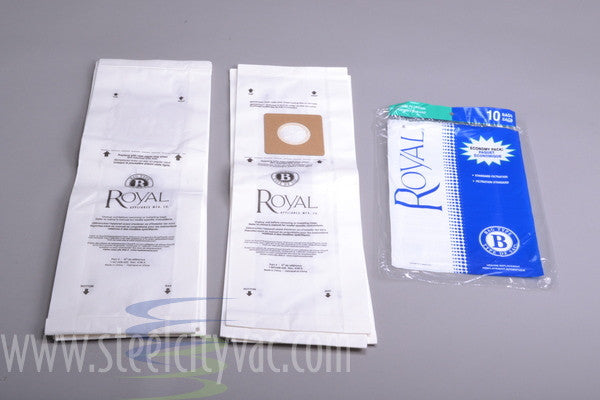 Royal / Dirt Devil Standard Paper Bags - 10 Packs - Metal Upright - Type B Part# 2-066247-001