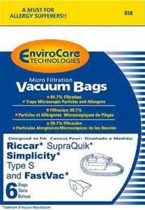 Riccar SupraQuik Simplicity Type S Bags by EnviroCare Part#858
