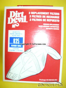 Royal / Dirt Devil Cartridge Filters Hand Vac 0835, 3-035100-001