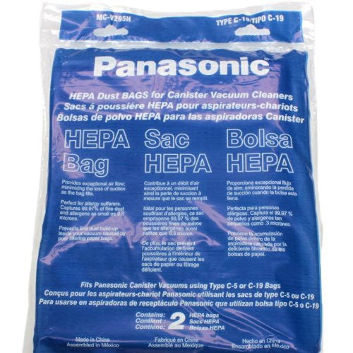 Panasonic MC-V295H 2-Pack Type C-19 Canister HEPA Vacuum Bag