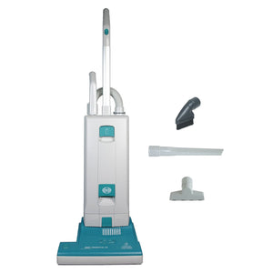 SEBO 9592AT Essential G2 Upright Vacuum with 15-Inch Power Head, Light Gray and Teal