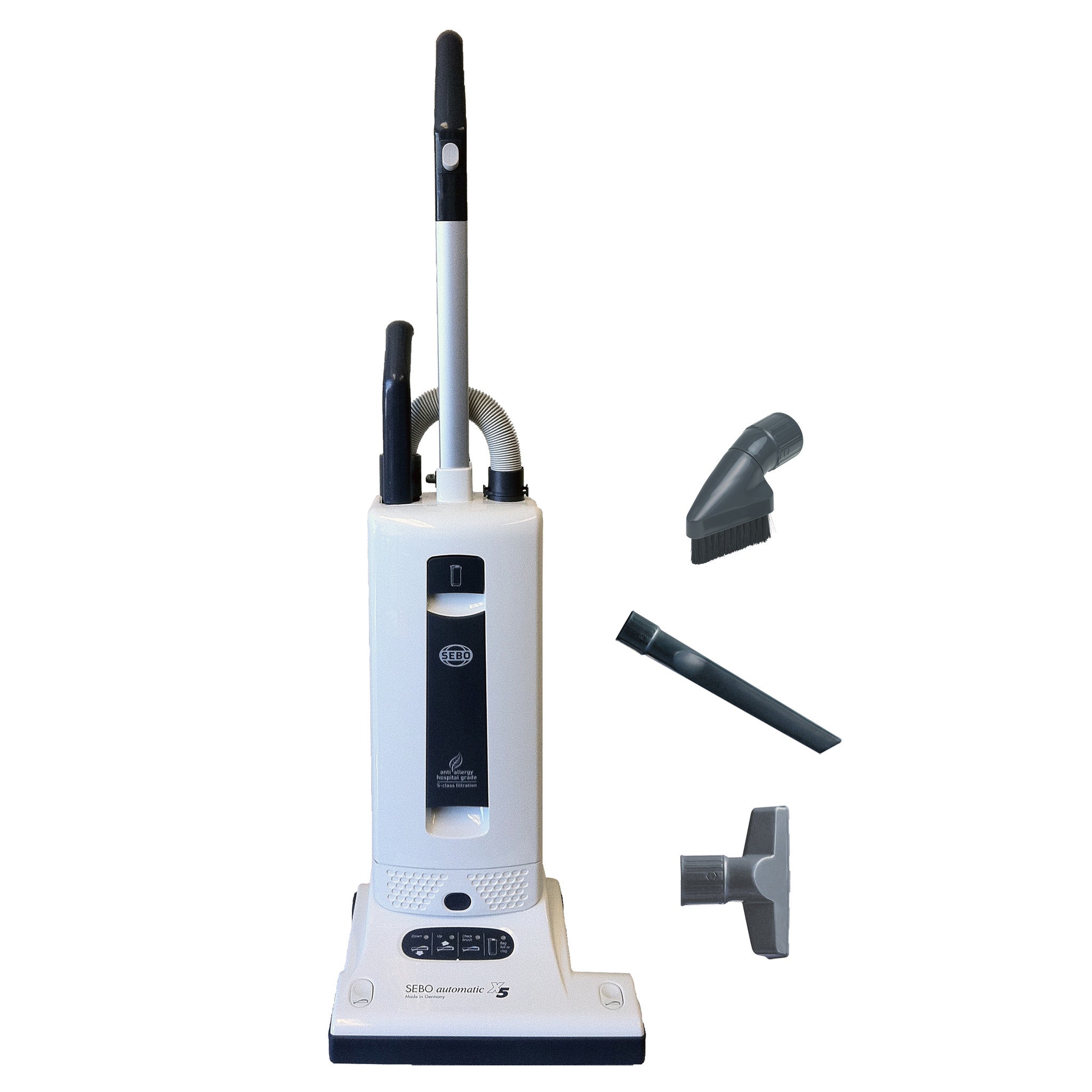 SEBO AUTOMATIC X5 White Upright Vacuum Cleaner. Model # 9580AM