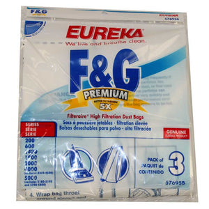 Eureka ''F & G'' Filteraire Vacuum Bags #57695B - Genuine - 3 pack