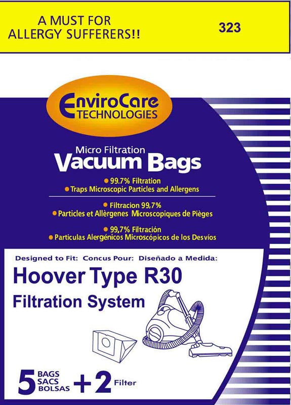 Hoover Type HR30 canister Vacuum Bags Type R30, 5 Pack, # 323 # 40101002