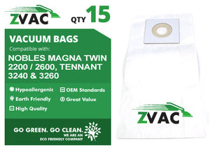 ZVac Nobles Magna Twin 2200 / 2600, Tennant 3240 & 3260 Vacuum Bags