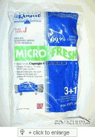 Royal / Dirt Devil Type J Royal-Aire Micro-Filtration Vacuum Bags # 3-467130-001 - 3 bags + 1 Filter - Genuine