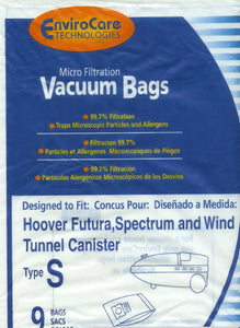 Hoover Type S Canister Vacuum Cleaner Bags # 109-9