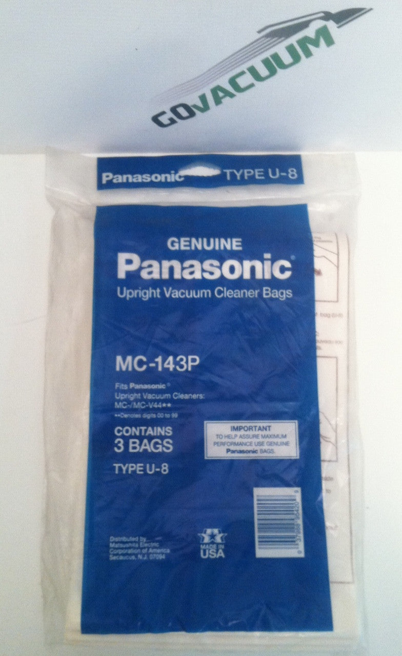 Panasonic Genuine MC-143P Type U-8 Bags 3 Pack