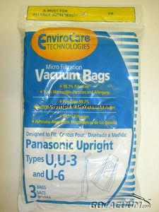 Panasonic U3 / U6 Vacuum Bags 3 in a pack # 816