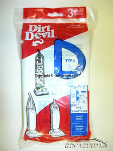 Royal / Dirt Devil Paper Bags - 3pack Type D Part# 3-670147-001