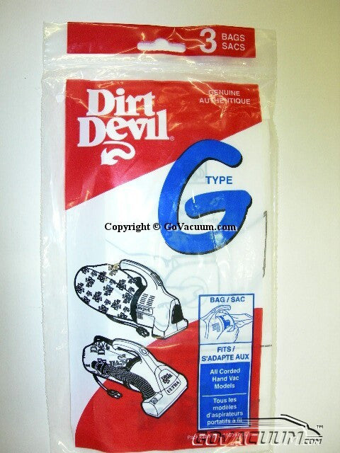 Royal / Dirt Devil Paper Bags - 3pack - Type G Part# 3010347001 # 122SW