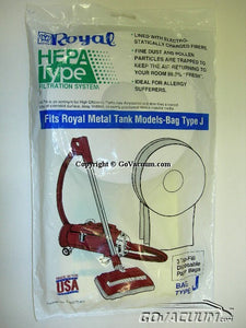 Royal Hepa Paper Bags - 3 Bags Type J Part# 3-465075-001