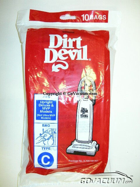Royal / Dirt Devil Paper Bags 10 Pack Type C Part# 3-700148-001