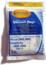 Riccar 2000 , 4000 Series Micro Filtration Vacuum Cleaner Bags - 12 in a pack