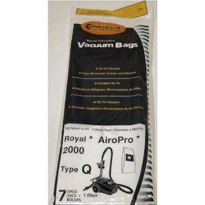 Royal Type Q Vacuum Bags (7 Pack) + 1 Filter