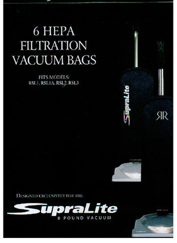 Riccar SupraLite / Simplicity Freedom Lightweight Upright Vacuum Cleaner Hepa Bags, Fits Type F. 6 Pk. RFH-6