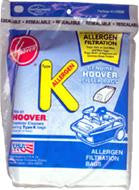 Hoover Type K Allergen Filtration Vacuum Cleaner Bags, Package of 3